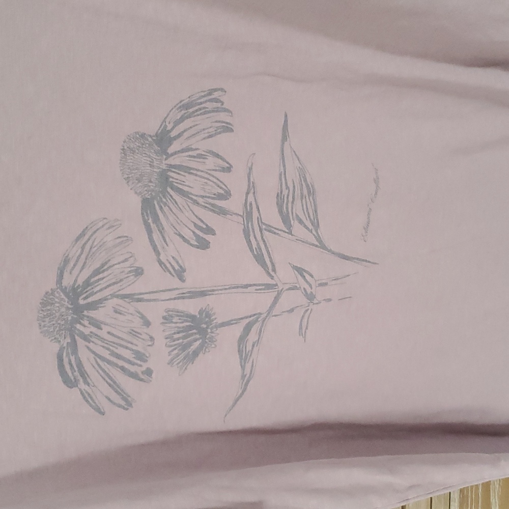 Womans American Eagle Graphic Tee Coneflower Print in Mauve Size Xs/s Oversized